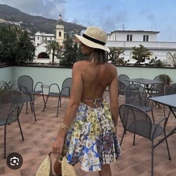 Zara Floral Halter Dress  Size Medium NWT - Picture 4 of 9